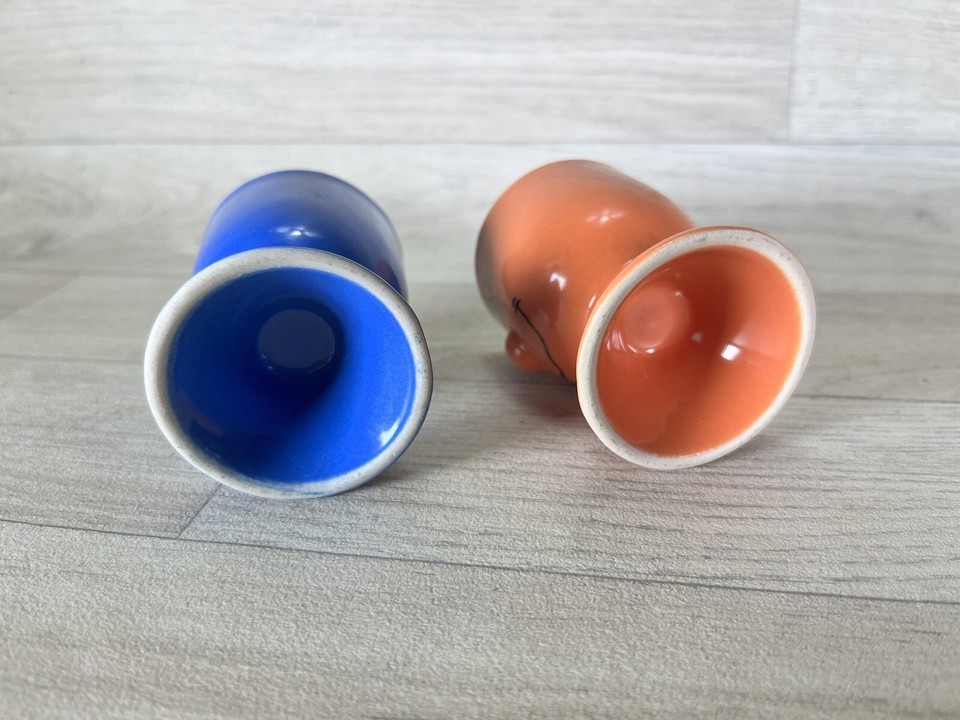 Vintage Egg Cups 2 Trade Winds Expressions Funny Face Egg Cups 1980s