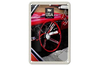 Blechschild Reise 12x18 cm Amerika Oldtimer USA Rot Würfel Deko Schild