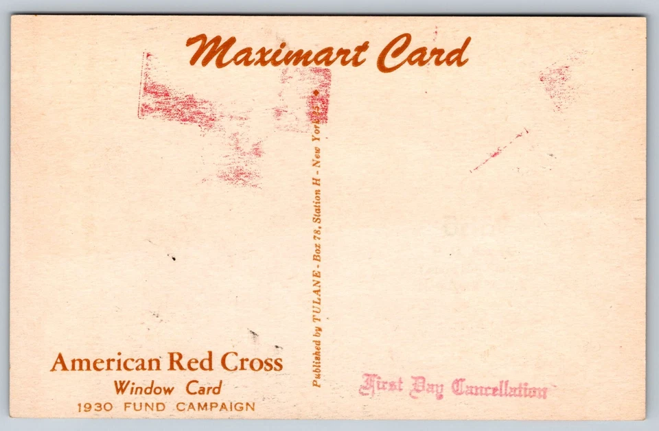 US FDC #1016 Tulane Maximart Maximum Post Card 1952 NY International Red Cross - Image 2 of 2