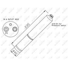 Dryer, Air Conditioning EASY FIT NRF 33224 for Nissan X-Trail