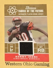 2007 Bowman Kenny Irons #FF-KI Fabric Of The Future Jersey Gold #015/100 MADE