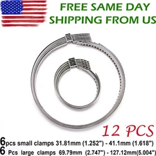 12Pcs New Universal Adjustable Axle CV Joint Boot Crimp Clamps Big&Small Kits US