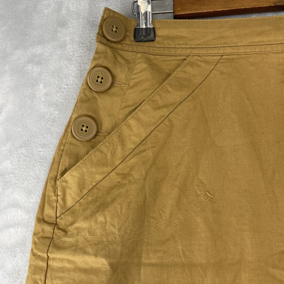 Falda Mountain HardWear para mujer talla 8 marrón ligera algodón cáñamo botones laterales Foto 2 de 4