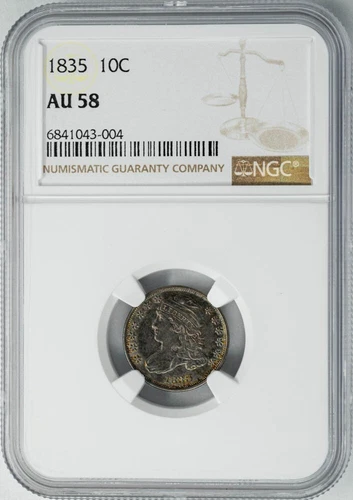 1835 Capped Bust Dime 10c AU58 NGC 949967-2
