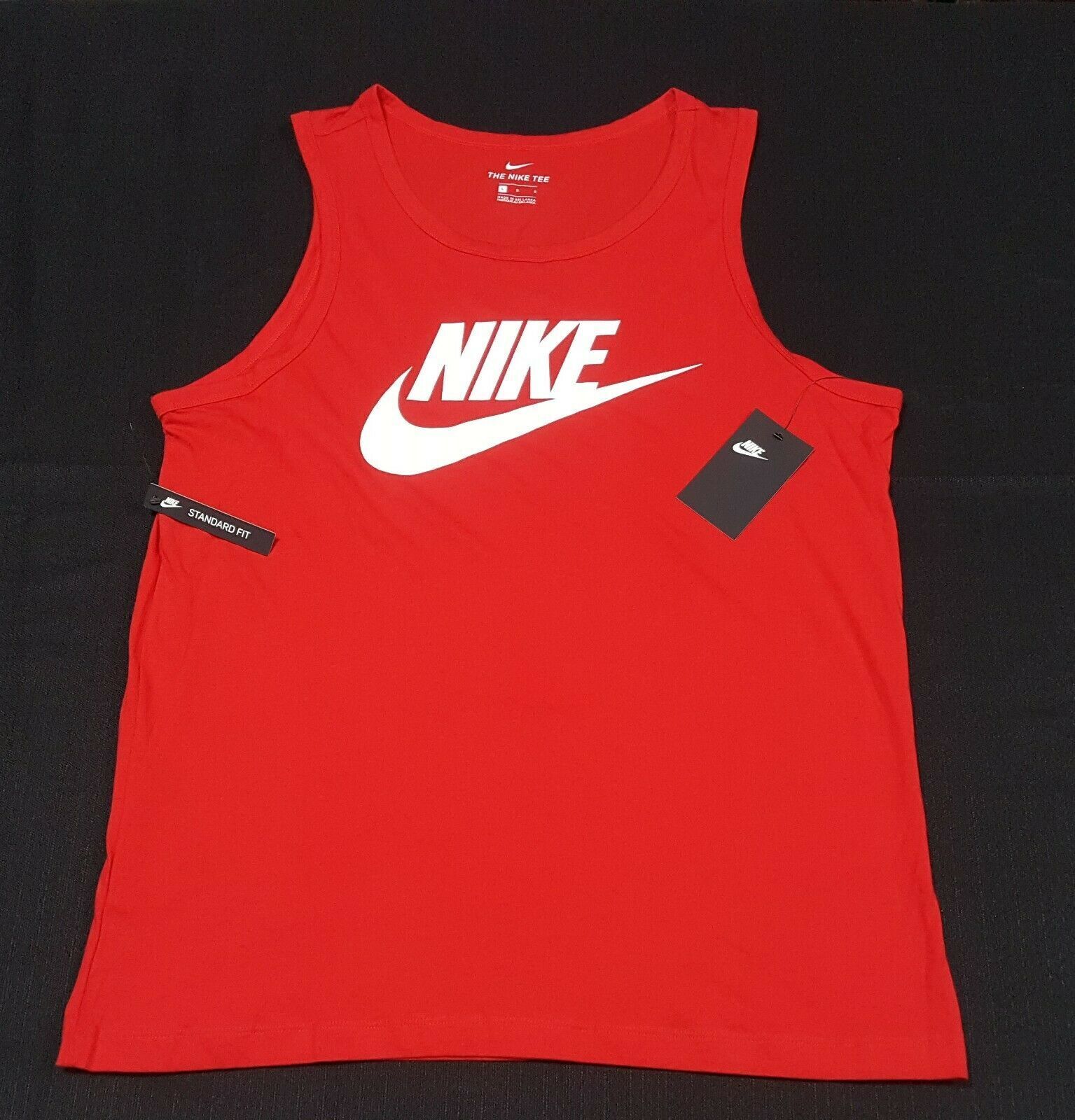 Nike Mens Futura Tank Athletic AR4991-657 Red white |