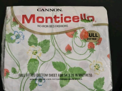 NOS Vintage Cannon Monticello Fuss Size Flat And Fitted Bed Sheet Set - Picture 3 of 15