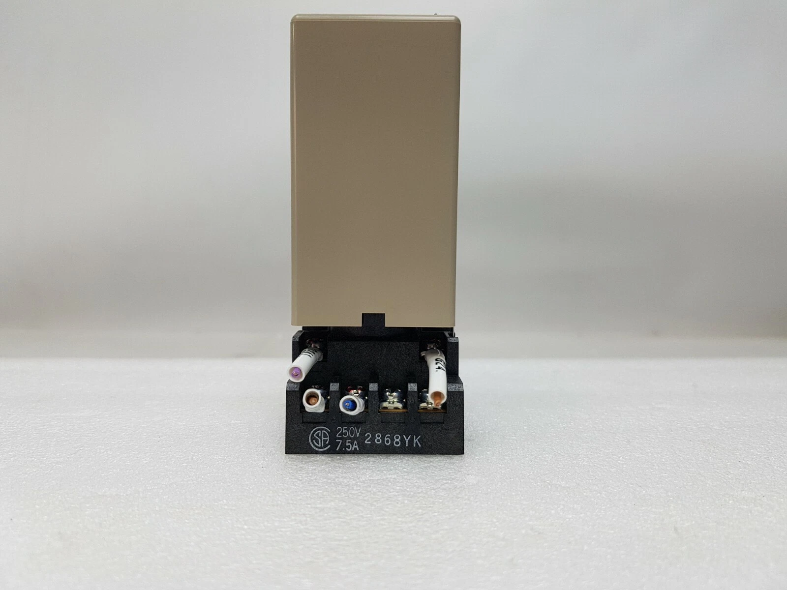 Omron 61F-GPN-BC from the back, showing the socket terminals