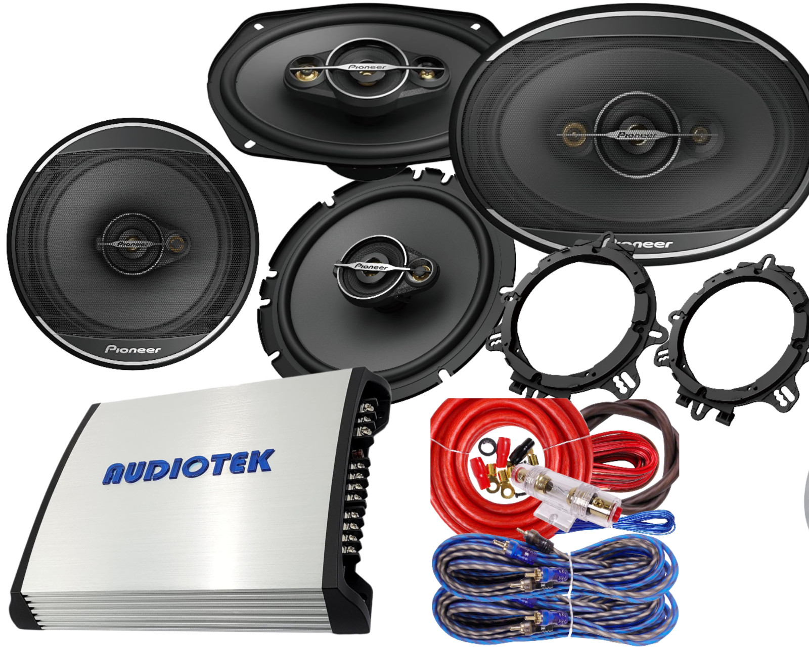 Pioneer 6x9 450w 4Way Coaxial & 6.5" 320W Coaxial Car Speaker + 1000W 4CH AMP