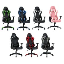 Executive Racing Gaming Computer Office Adjustable Swivel Recliner Leather Chair