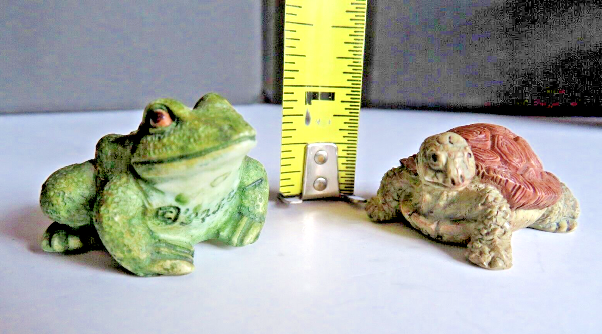 1994 VINTAGE © '94 By J.C. Resin Frog & Tortoise Box Turtle