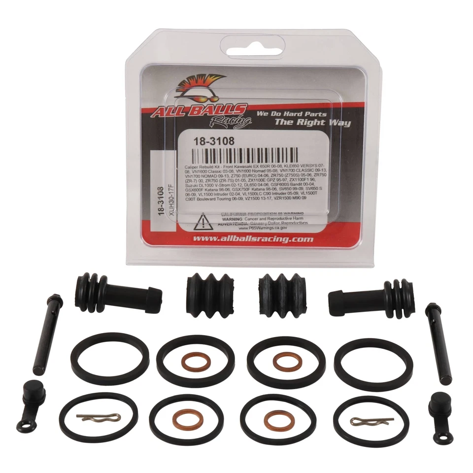 All Balls Front Caliper Rebuild Kit 18-3108 For Kawasaki KLE 650 Versys Foto 3 de 4