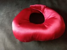 Red Satin Neck Pillow Small Breed
