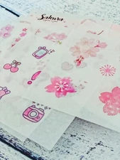 Cherry Blossom Stickers Set Sakura Themed Stickers Pack for Journal and Planner