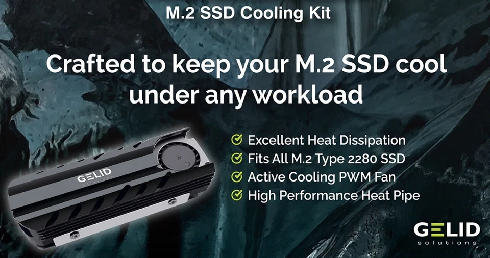 Gelid IceCap Black Pro M.2 SSD Cooler has 20mm PWM Fan for all M.2 SSD, 18.2dBA - Image 4 of 4