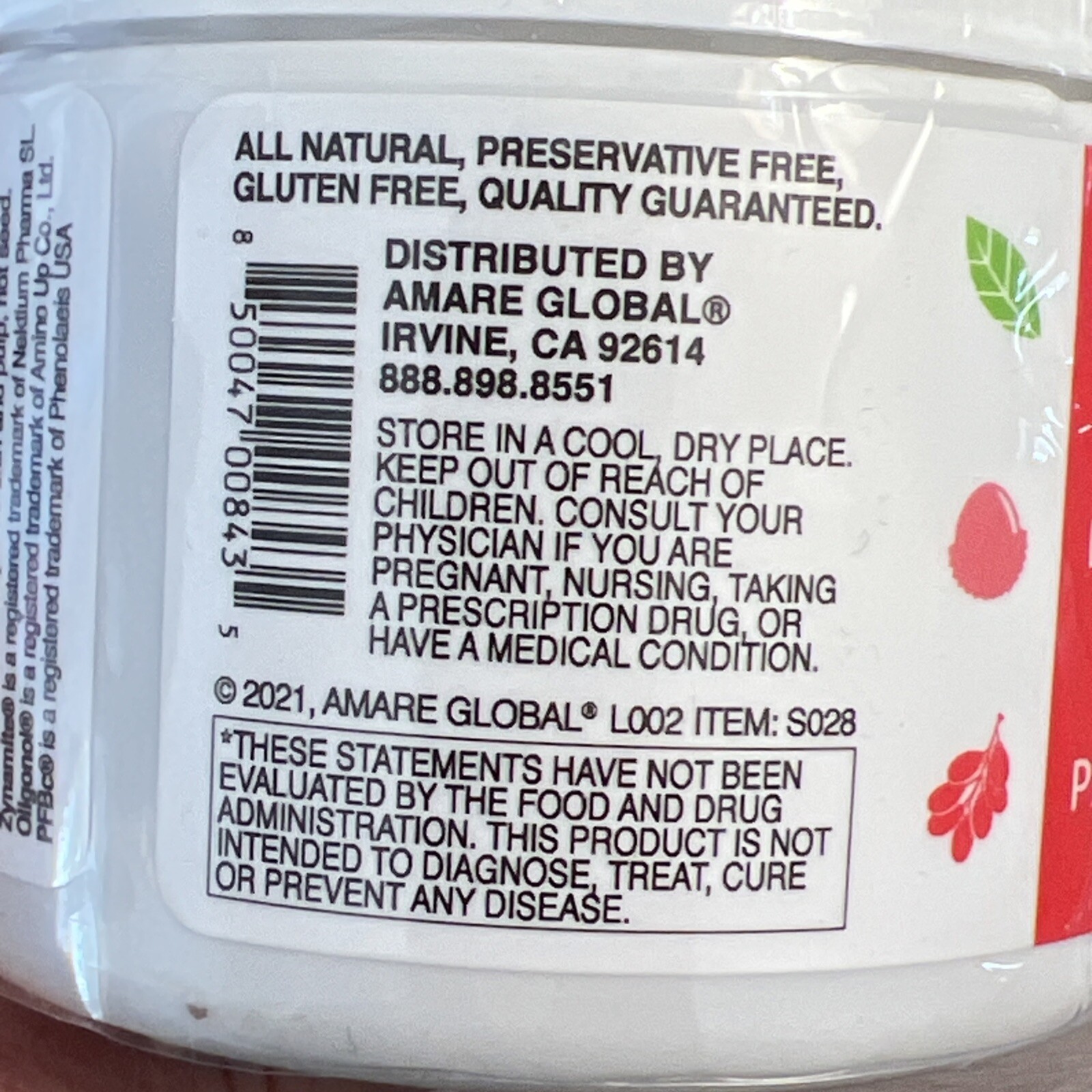 Amare Global EDGE Watermelon 3.17 oz NEW Exp. 11/25 Mood Motivation Metabolism