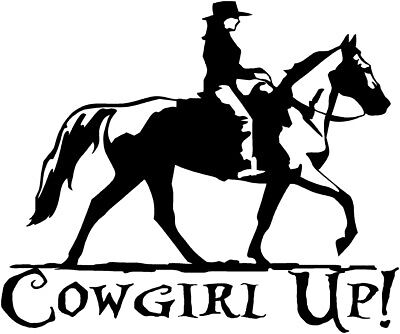 Horse Gaited Cowgirl Rider Equestrian Trailer Decal 10/"