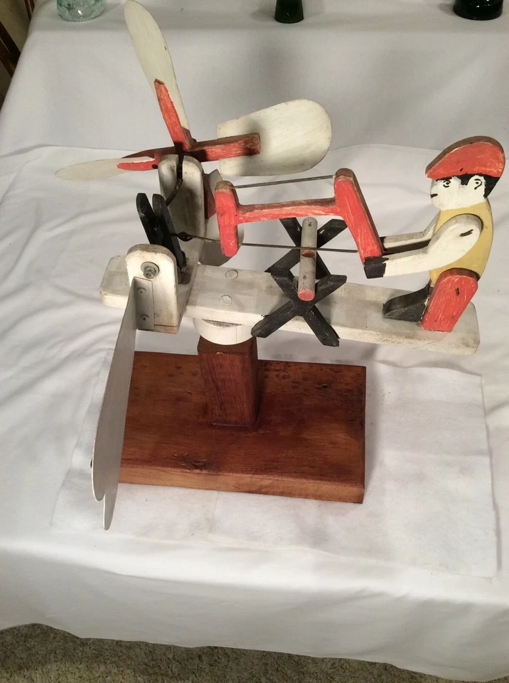 Arte popular vintage remolino madera/metal hombre aserrado madera-funciona-base de madera recuperada Foto 2 de 4