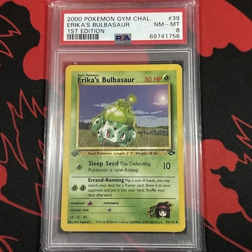PSA 8 1st Edition ERIKA’S BULBASAUR 39/132 Gym Challenge