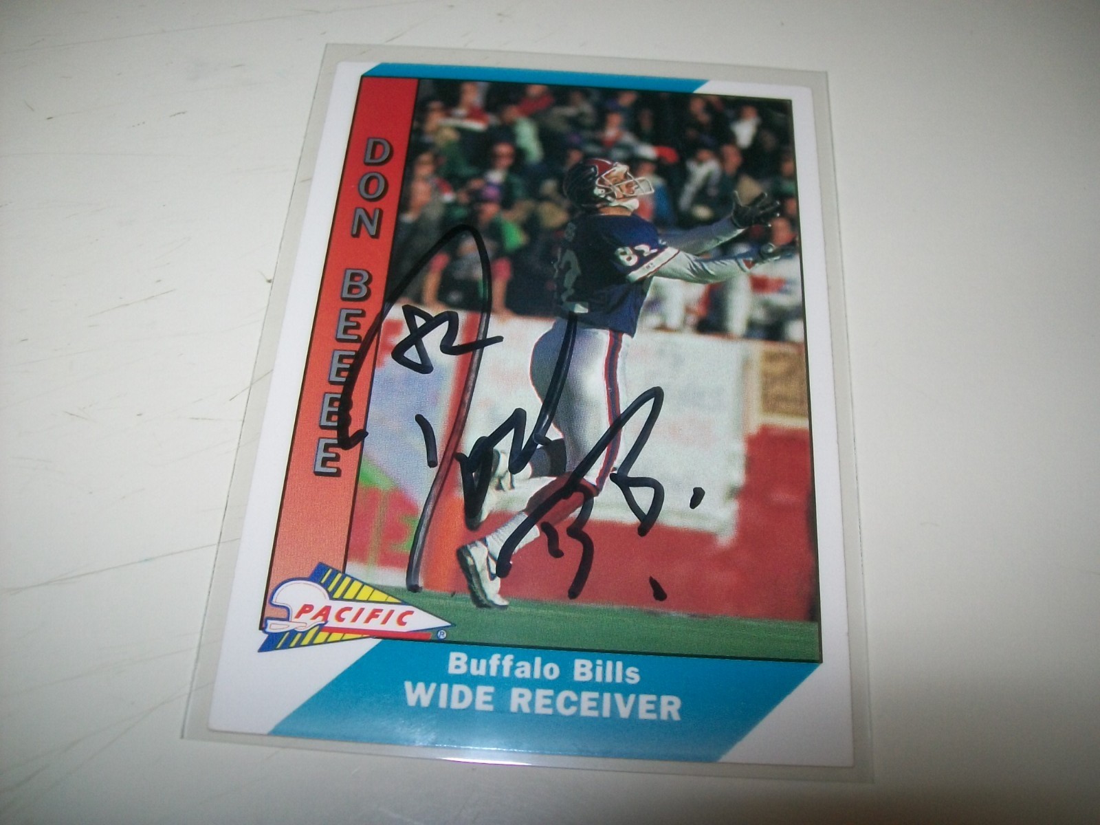 1991 DON BEEBE AUTOGRAPH SIGNED AUTO #20 BUFFALO BILLS