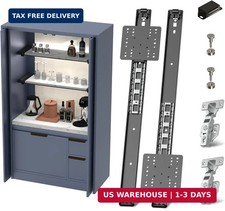 Cabinet Pocket Door Slide System Kit 22",2PCS Inset Sliding Hardware for Hidden