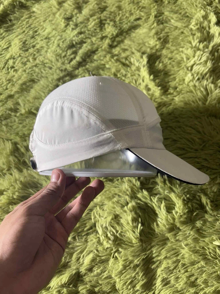 Vintage 90s Nike Cap Strap Back White Black Swoosh Logo Panel Athletic Hat!!!! - Image 2 of 4