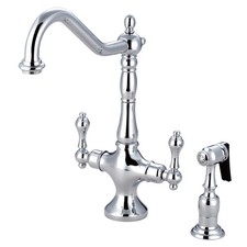 Kingston Brass KS177.ALBS Heritage 1.8 GPM 1 Hole Kitchen Faucet - Chrome