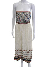 Alice + Olivia Women Maxi Sundress White Floral Viscose Zip Size 4