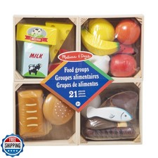 Melissa and Doug Food Groups - 21 Hand-Painted Wooden Pieces and