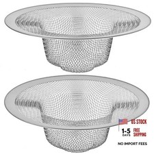 2 Pack - 4.5" Top / 3" Mesh Basket - Kitchen Sink Drain Strainer Stainless