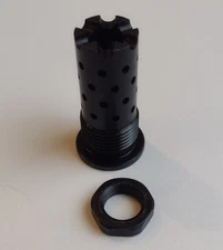 BACKORDER Ported Muzzle Brake 1/2x28 to 13/16x16 ("ASR") "Windtalker"