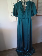 David’s Bridal Galina Signature Charmeuse Bridesmaid Dress Size 2 Green Gem