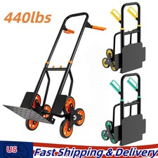 Heavy Duty Stair Climbing Cart Folding Hand Truck Dolly w/ Wheels 440lb Capacity