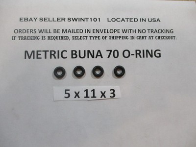 5mmID x 11mm OD x 3mm thick O-ring. Buna-70.   Quan 4.