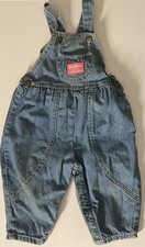 VTG Baby Girls Vtg OshKosh B'Gosh Denim Vestbak Overalls 18M Bubble 100 Cotton