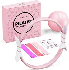 Pilates Ring Set for Women, Home Workout Pilates Equipment with Resistance Bands