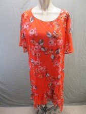 A New Day Size L Womens Multicolor Floral Short Sleeve Round Neck Dress 133