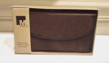 NWT & Box,Mundi Brown Genuine Leather,Clutch Wallet,Kiss Lock  French Coin Purse
