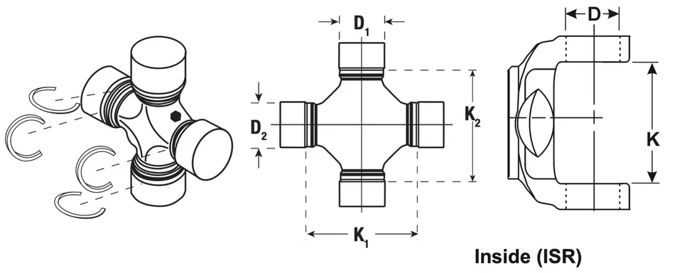 Juego de 2 ejes SPICER SPL55-3X juntas en U Classic International/Dodge Dana 60 Foto 2 de 2