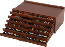 VISWIN 6-Drawer Art Supply Storage Organizer, Beech Wood 6 drawers, Walnut 