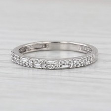 0.18ctw Diamond Wedding Band 14k White Gold Stackable Anniversary Ring Size 7.25