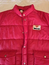 Vintage Swingster 80s Full Zip Red Quilted Puffer Jacket Mens XL Valley Seed Ag 