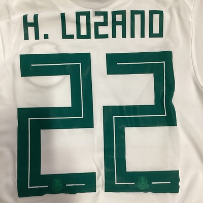 Adidas Mexico H.Lozano 22 White/Green Soccer Jersey 2018 Size S Men Only