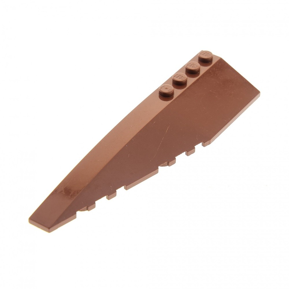 1X Lego Wedge Brick 12X3X1 Red Brown Left Roof Slanted 7752 7654 7260 42061