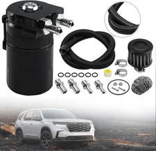 RYANSTAR RACING Universal Baffled Oil Catch Can, 350ml Oil Separator Catch Can w