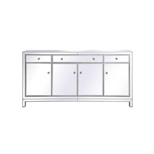 Elegant Decor Reflexion 72" Metal and MDF Mirrored Credenza in Antique Silver - Picture 3 of 8