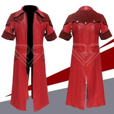 DMC4 Dante Rojo Cuero Disfraz Abrigo - Juegos Juegos Juegos con disfraces Gabardina Larga