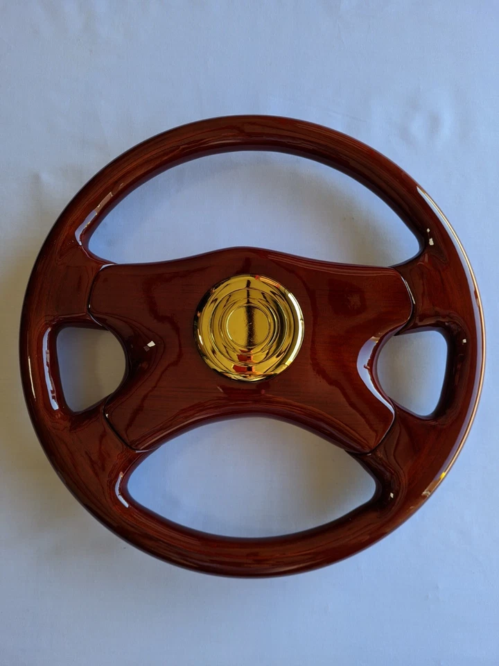 VOLANTE RAPTOR 16" MADERA CAOBA - DORADO Foto 4 de 4