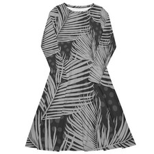 All-Over Print Long Sleeve Midi Dress