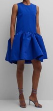 $2394 Bach Mai Women's Blue Flounce-Hem Babydoll Dress Size L