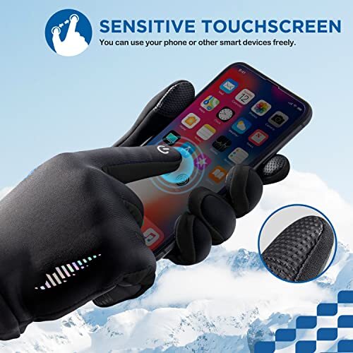 Kids Winter Gloves Touchscreen Warm Thermal Water-Resistant X-Large Black Iris - Bild 3 von 7
